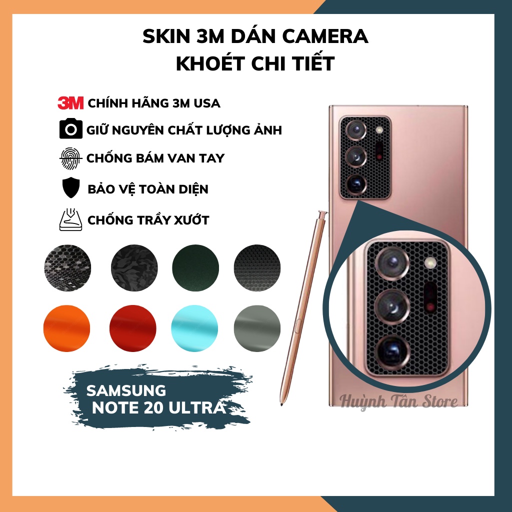 Miếng dán camera note 20 ultra skin 3m chính hãng từ USA chống trầy xướt mua 1 tặng 1 phụ kiện huỳnh tân store