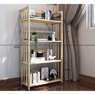 KỆ SÁCH 4 TẦNG GỖ CAO SU