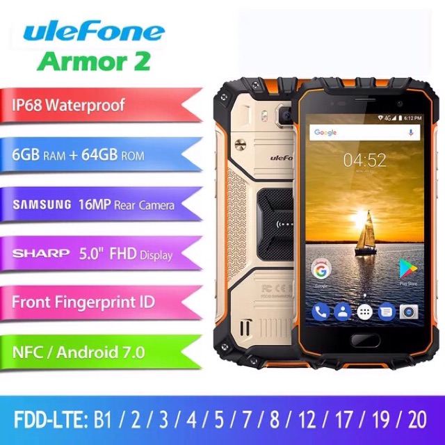 Điện thoại Ulefone Armor2 chống nước