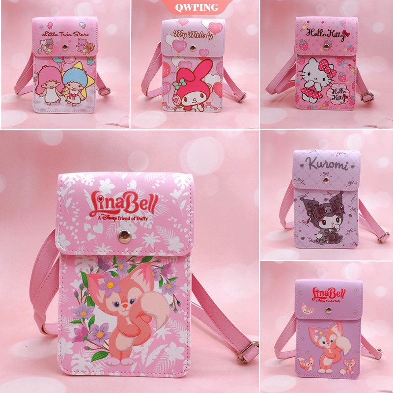 Túi Đeo Chéo Hình Hello Kitty Đựng Điện Thoại Bằng Da PU Dành Cho Nữ