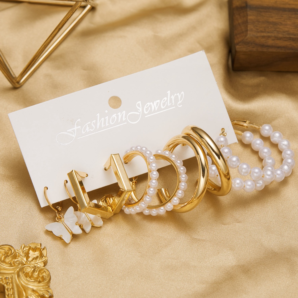 Set khuyên tai Rinhoo tùy chọn số lượng thời trang phong cách retro