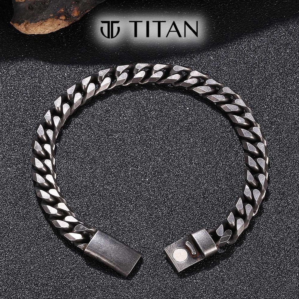 Lắc tay nam bụi bặm cá tính Khắc Tên nam châm, Vòng tay thời trang unisex TITAN màu bạc 925 không gỉ, quà nữ tặng nam