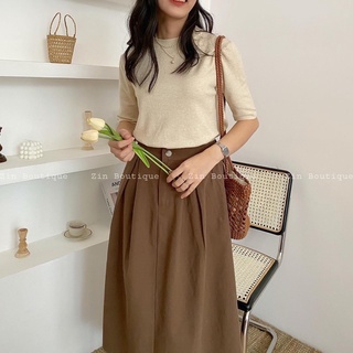 Áo len nữ cọc tay cổ tròn chất len mịn A609