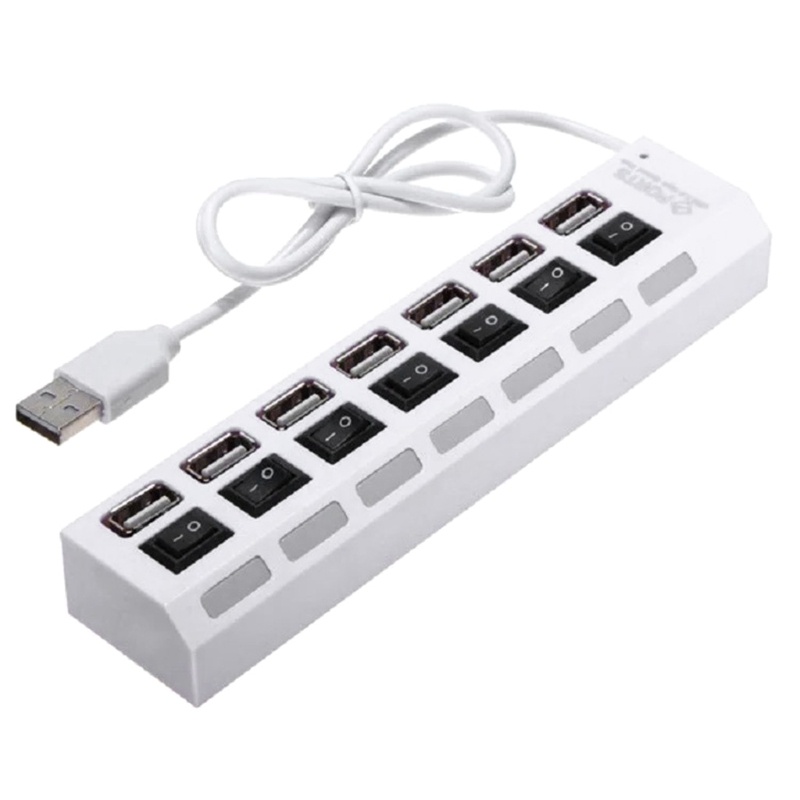 Bộ Chia 7 Cổng USB 2 0 Hub Có Công Tắc Đèn LED