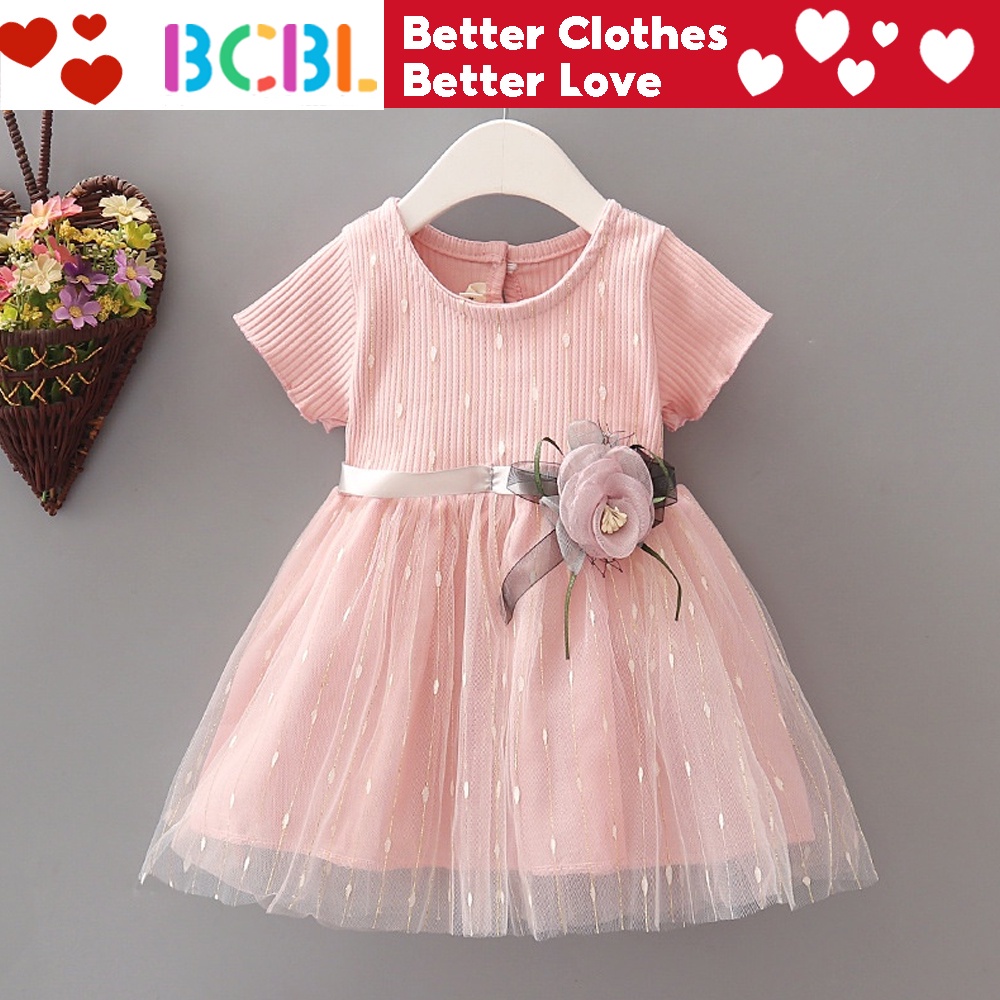 BCBL Đầm tutu màu trắng thời trang hè cho bé gái sơ sinh từ 6-12 tháng tuổi