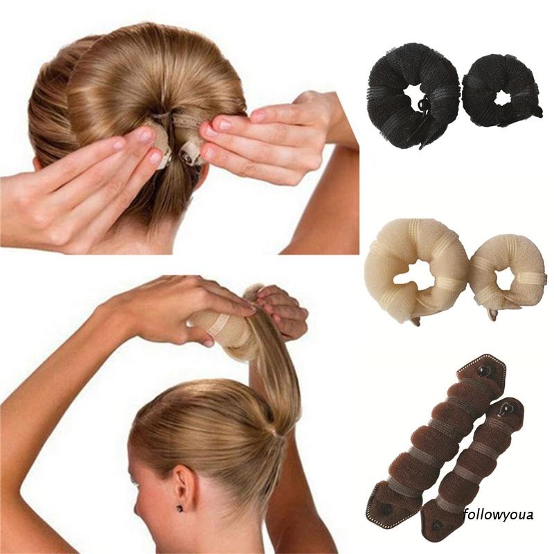 Set 2 dây buộc tóc co giãn phong cách vintage DIY