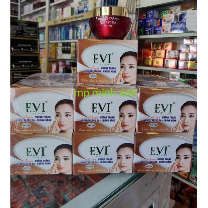 (sỉ 12 hũ) kem EVI DƯỠNG TRẮNG ,GIÚP TÁI TẠO DA CHỐNG NẮNG 15g (chuẩn cty)