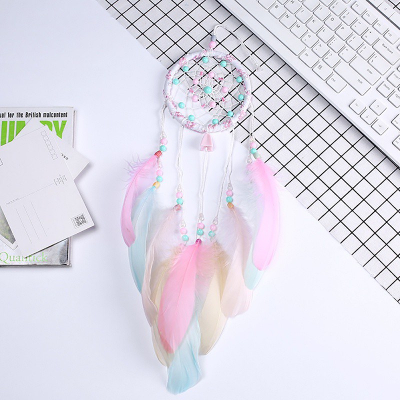 Dreamcatcher phối lông vũ dùng trang trí