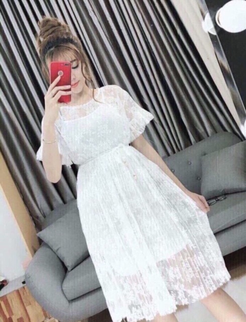 Váy ren tiểu thư có lớp lót [Ảnh thật] | BigBuy360 - bigbuy360.vn
