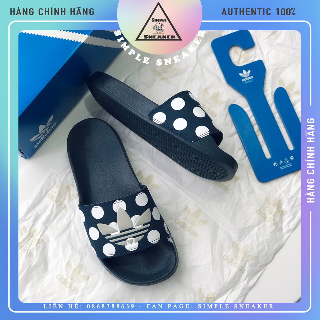 Dép Nữ Adidas Adilette Lite Slides FREESHIPHàng Chính Hãng - Dép Quai Ngang Thời Trang Adidas Chấm Bi - Simple Sneaker