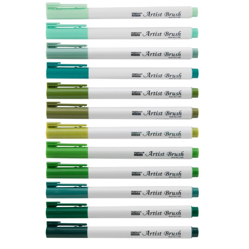 Bút cọ màu Marvy Artist Brush 1100 (Green series)