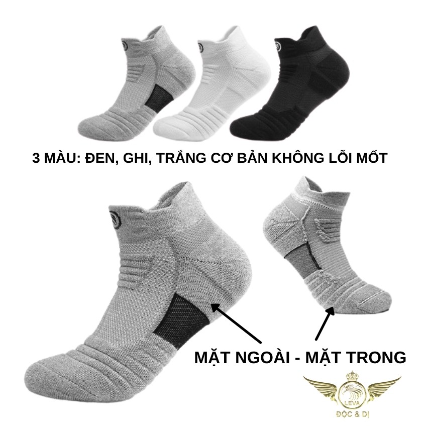 Tất nam cổ ngắn thể thao công sở cao cấp dày dặn ôm êm chân thấm hút mồ hôi khô thoáng không gây mùi size 35-45 T009GSN