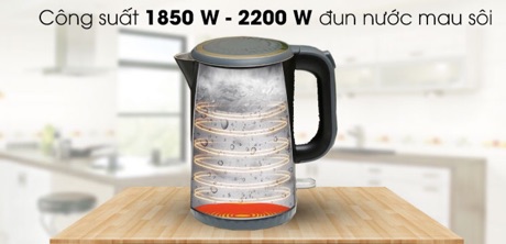 Bình đun siêu tốc Sharp 1.7 lít EKJ-17EVPS-BK - CHÍNH HÃNG