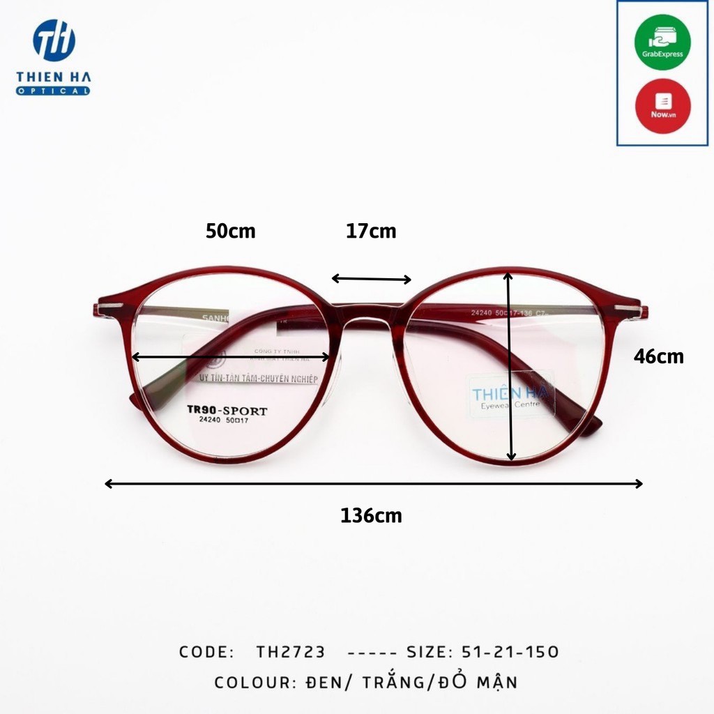 Gọng kính nữ THIENHA OPTICAL dáng tròn đa giác chất liệu nhựa cao cấp,dẻo, nhẹ,trẻ, giữ form kính Shanhe 24240