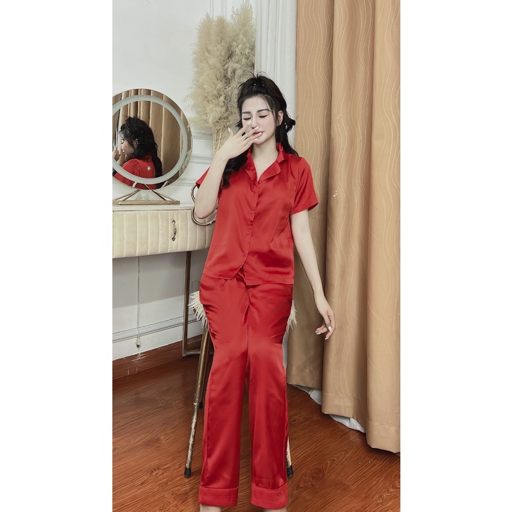 Pijama lụa, bộ đồ mặc nhà, chất liệu lụa latin mềm mịn. Hàng Thiết Kế bao đẹp