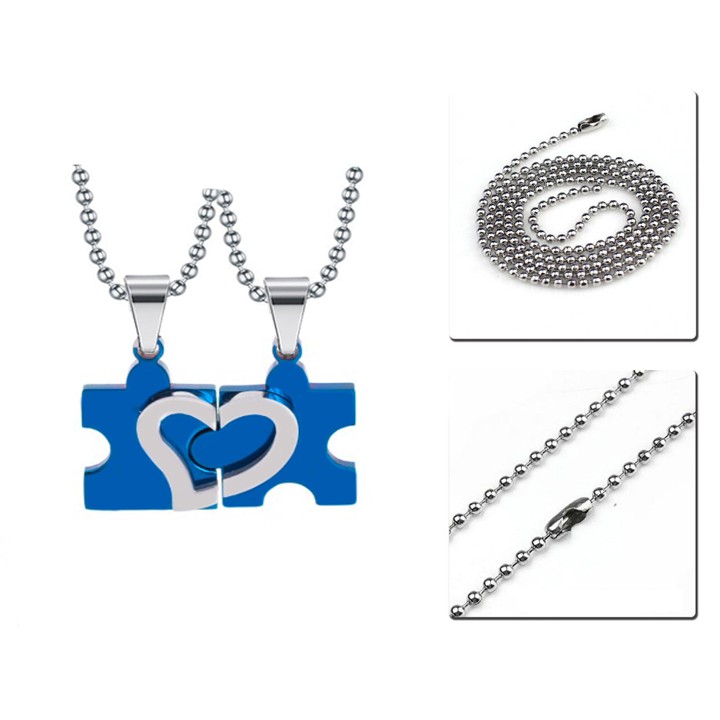 DÂY CHUYỀN CẶP INOX MẢNH GHÉP TRÁI TIM MC116 - siêu đẹp chuẩn thời trang