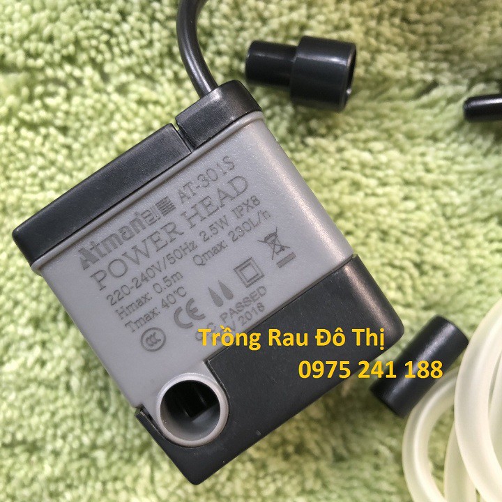 Máy bơm bể cá Atman AT-301S siêu êm, siêu tiết tiệm điện