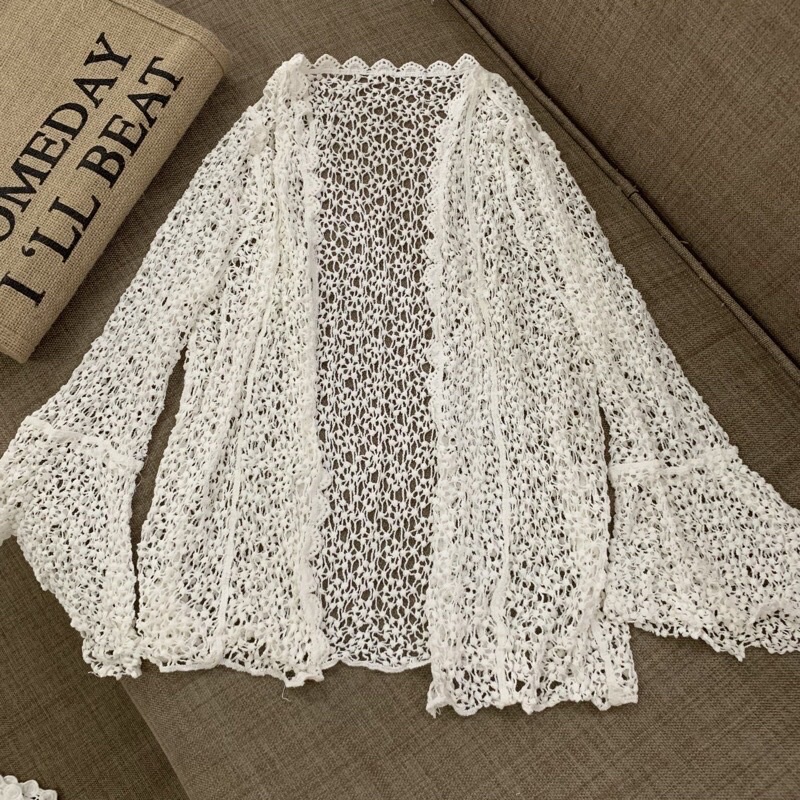 Bộ bơi bikini ren đi biển 3 món (áo bra-choàng tay loe-quần sóc) -Có bán lẻ