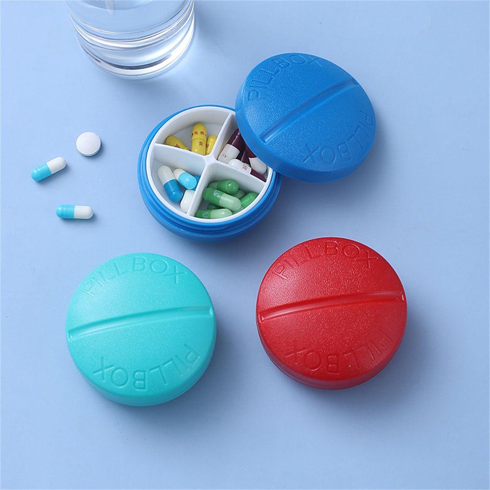 Ebinlands Hộp Đựng Thuốc Bốn Ngăn Dễ Mang Theo Tiện Lợi