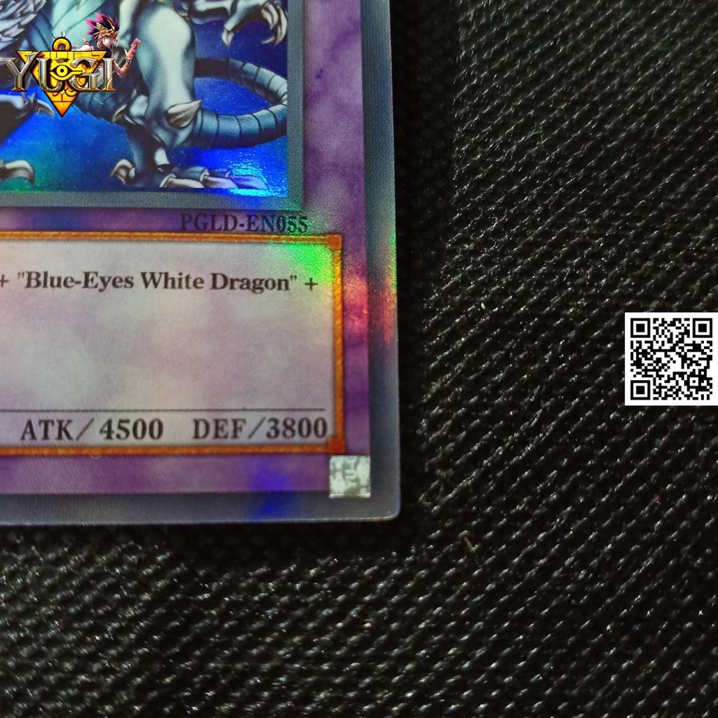 Card yugioh Blue Eyes Ultimate Dragon Rồng trắng mắt xanh 3 đầu có tem bạc phản quang Lá hiệu ứng phản quang TẶNG Sleeve
