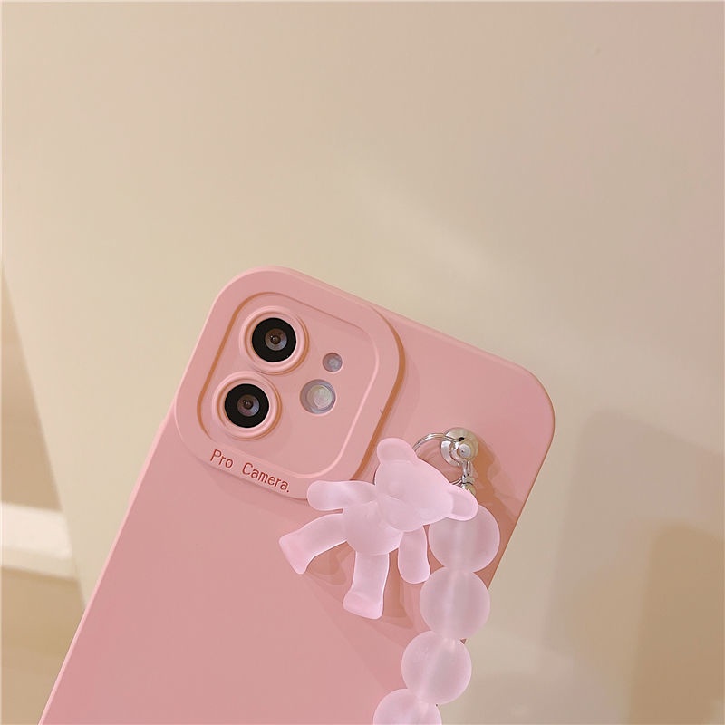 Ốp lưng iphone cạnh vuông bảo vệ camera móc gấu7plus x xsmax 11 11promax 12 12pro 12promax 13 13pro 13promax DT13