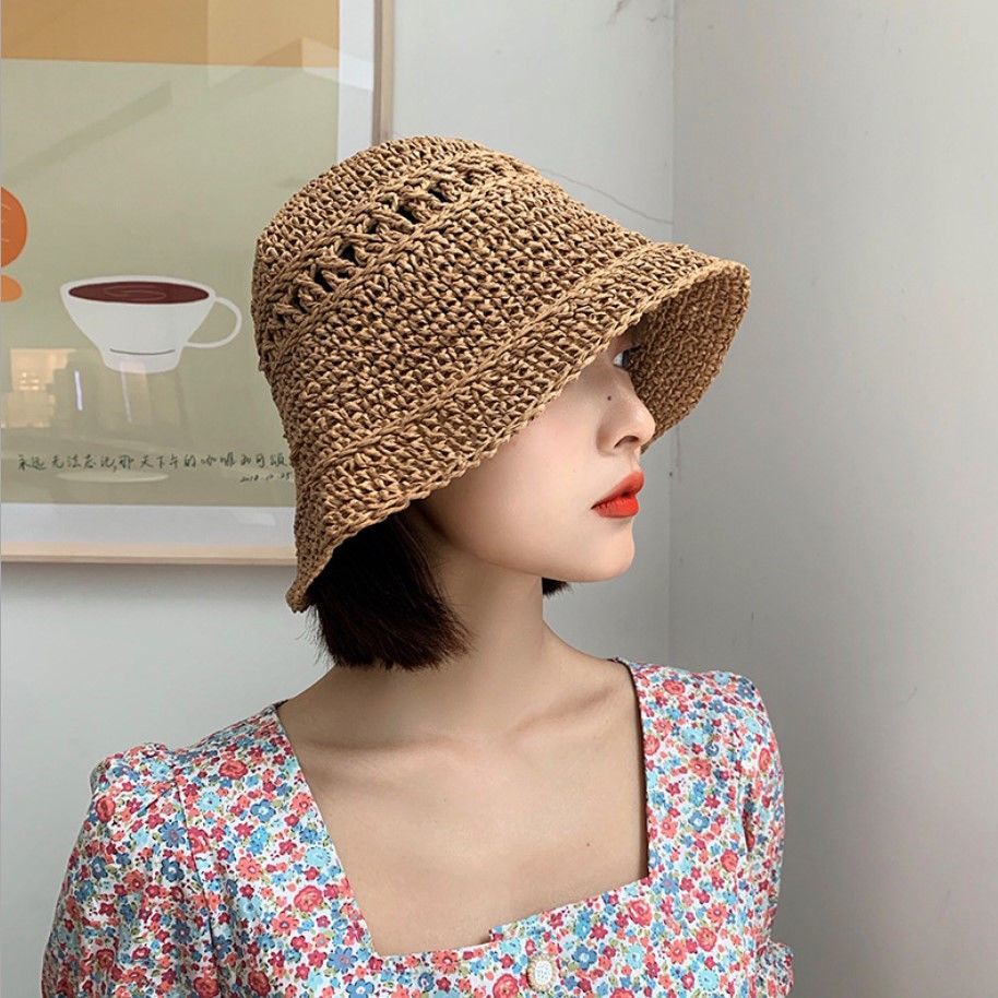 Mũ Cói Chống Nắng Thoáng Khí Phong Cách Hàn Quốc Dễ Thương