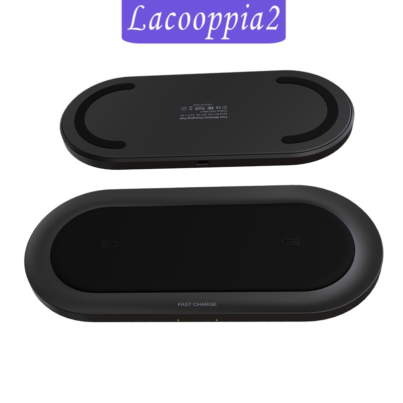 [LACOOPPIA2] Wireless Fast Charger 20W Qi Dual Charging Pad Charger for Samsung Universal