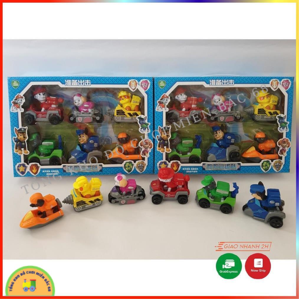 Chó cứu hộ đồ chơi Paw Patrol cho các bé mô hình 6 con có thể tháo rời chó ra khỏi xe TKMB68