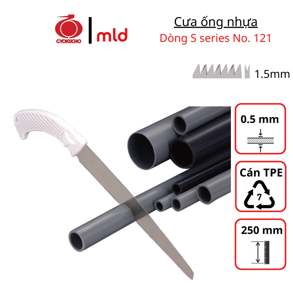 Cưa cắt ống nhựa PVC 250mm chuyên dụng, GYOKUCHO RZ121 [MADE IN JAPAN]