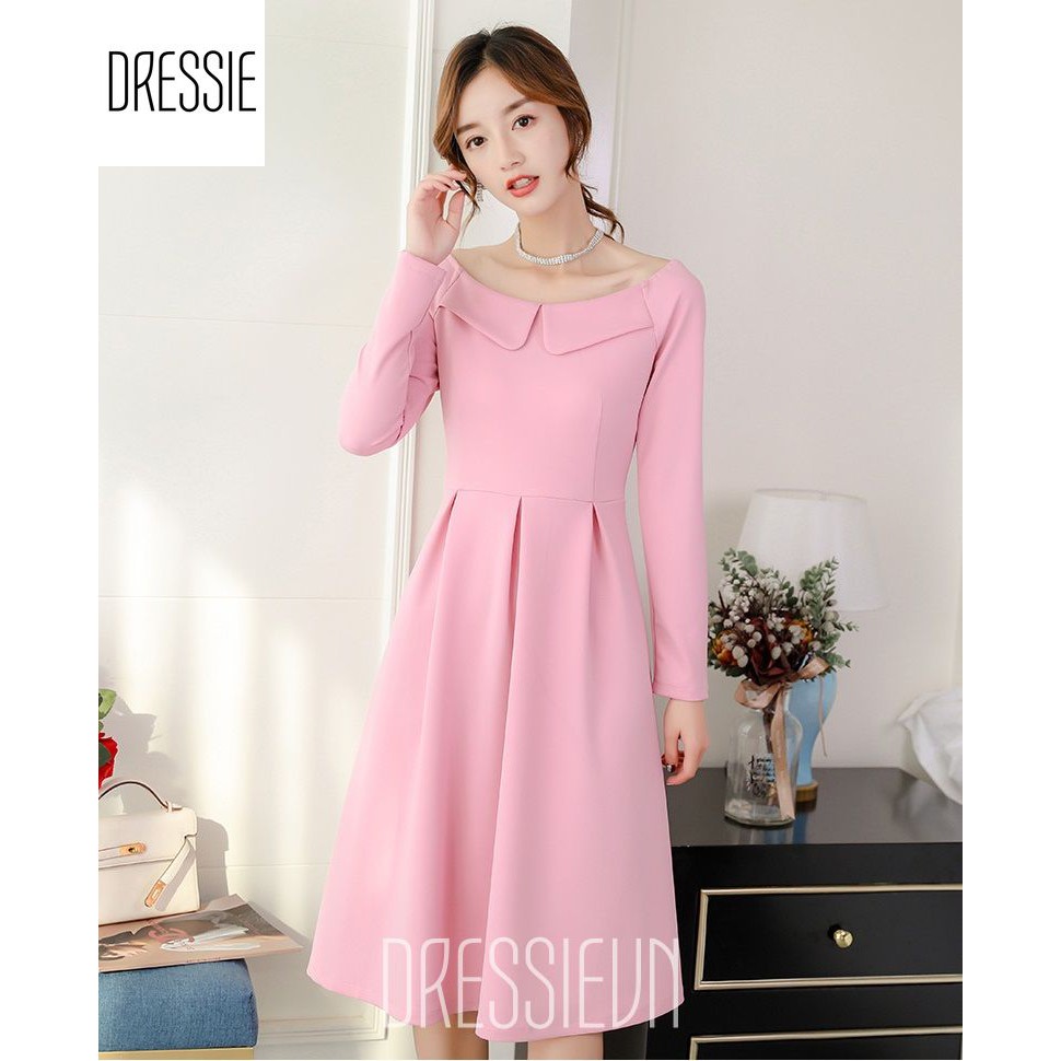 [HÌNH THẬT] Váy Áo Đầm Xòe Chữ A Midi DRESSIE Thời Trang Công Sở Dạo Phố Dự Tiệc Cưới Đẹp Xinh Xắn - DX106
