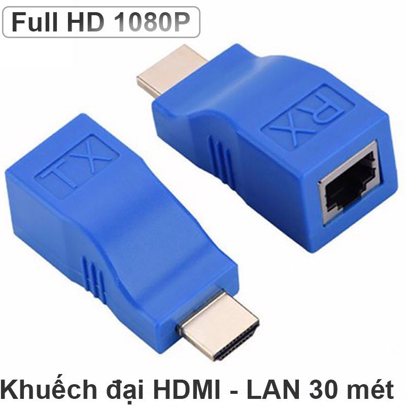 Bộ khuếch đại HDMI qua RJ45 ( cáp mạng ) kéo dài 30m ( HDMI to lan ) - Bộ chuyển đổi HDMI TO LAN 30m