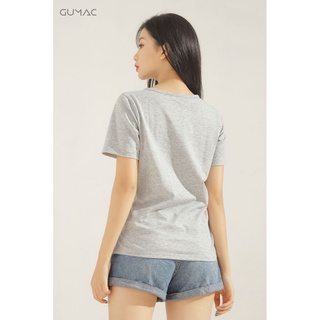 Áo thun nữ sọc 3 nút GUMAC ATA621