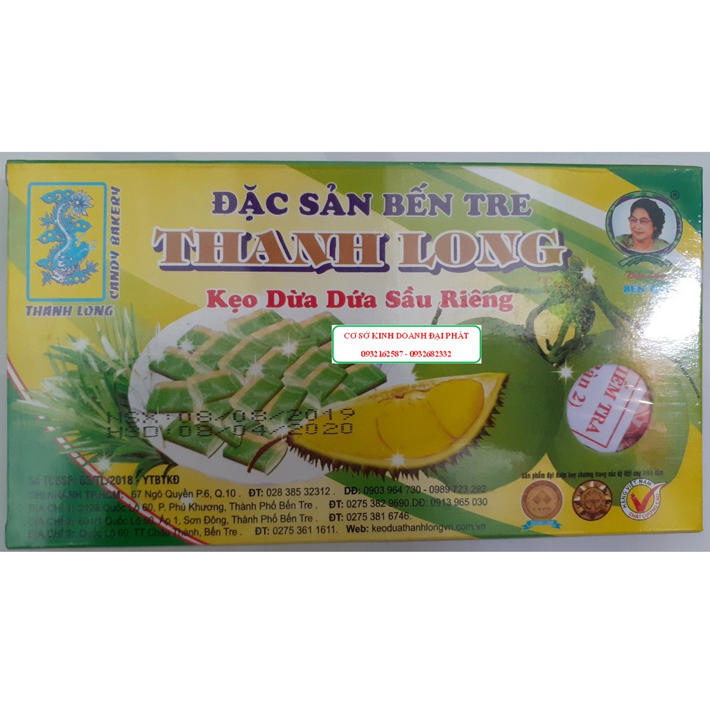 KẸO DỪA DỨA SẦU RIÊNG 300G ĐẶC SẢN BẾN TRE HIỆU THANH LONG | BigBuy360 - bigbuy360.vn
