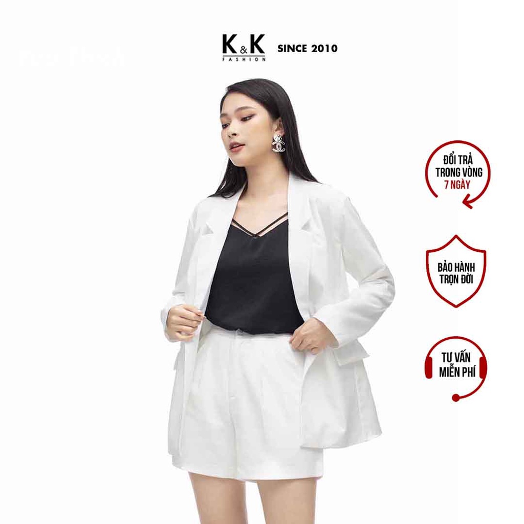 [Mã KKFAK20 giảm 20% tối đa 40K đơn 299K] Áo Blazer Nữ K&K Fashion AK10-11 Màu Trắng Tay Dài Chất Vải Bố Cotton | BigBuy360 - bigbuy360.vn