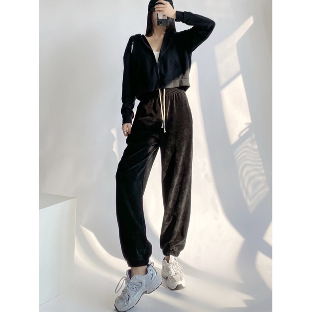 Quần Jogger Nữ Doris.1996, Quần Jogger Vải Nỉ Nhung Mềm Mịn, Miễn Phí Đổi Trả 7 Ngày DR0116