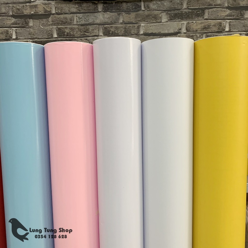Decal màu - Giấy dán tường , bàn , tủ có sẵn keo màu trơn