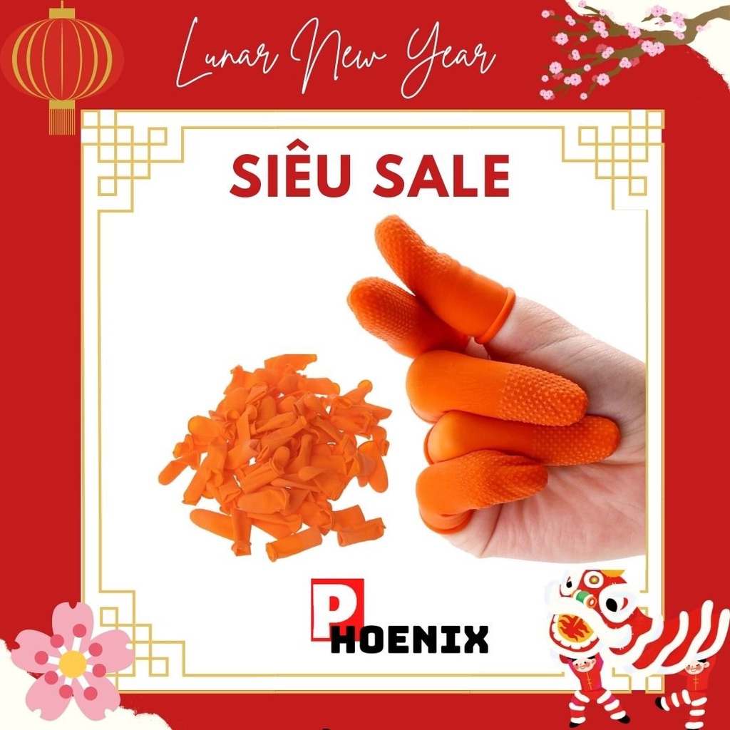 Bọc ngón tay lao động gai sần tăng độ bám, ma sát chống tĩnh điện chống thấm co giãn tốt,