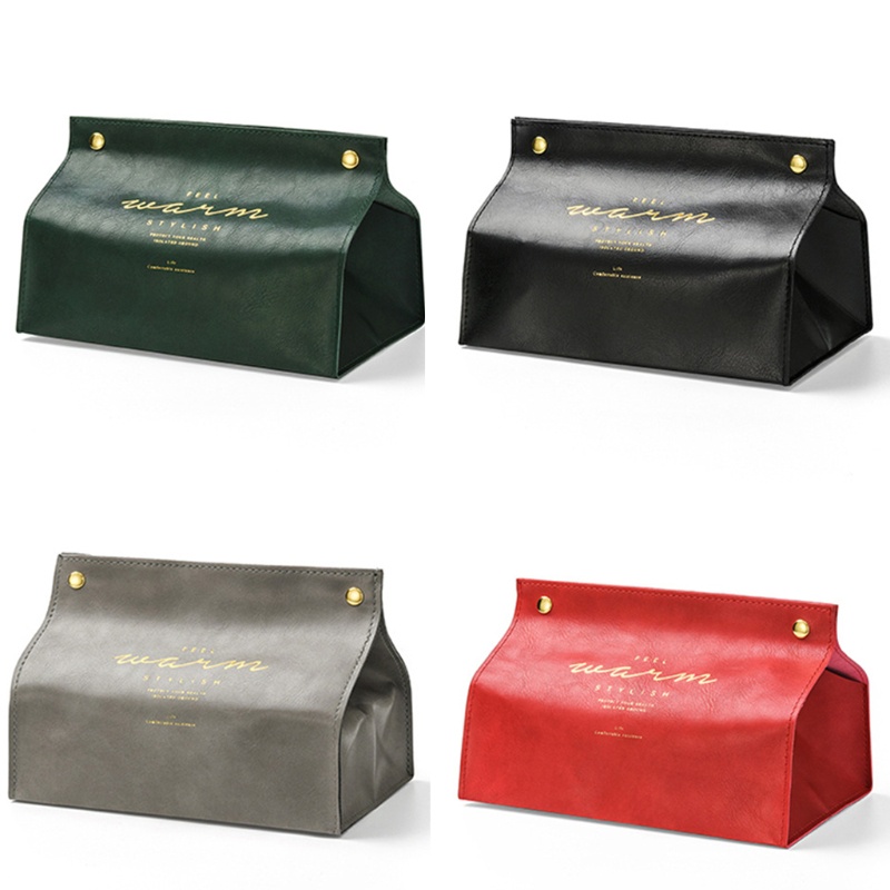 Hộp Đựng Khăn Giấy Bằng Da PU Có Khóa Kim Loại Tiện Dụng Cho Gia Đình