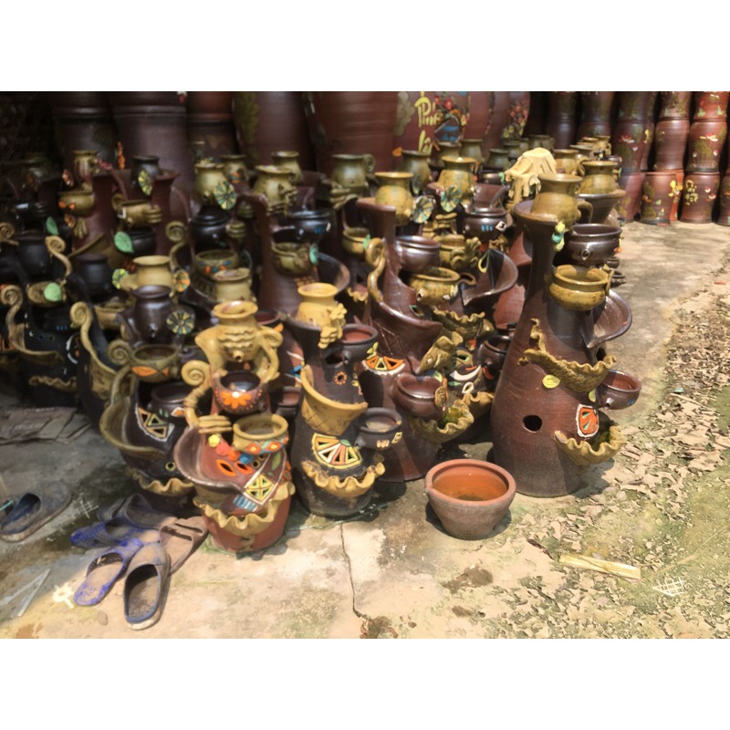 Thác nước phong thuỷ - gốm phù lãng cao 44cm-60cm-84cm