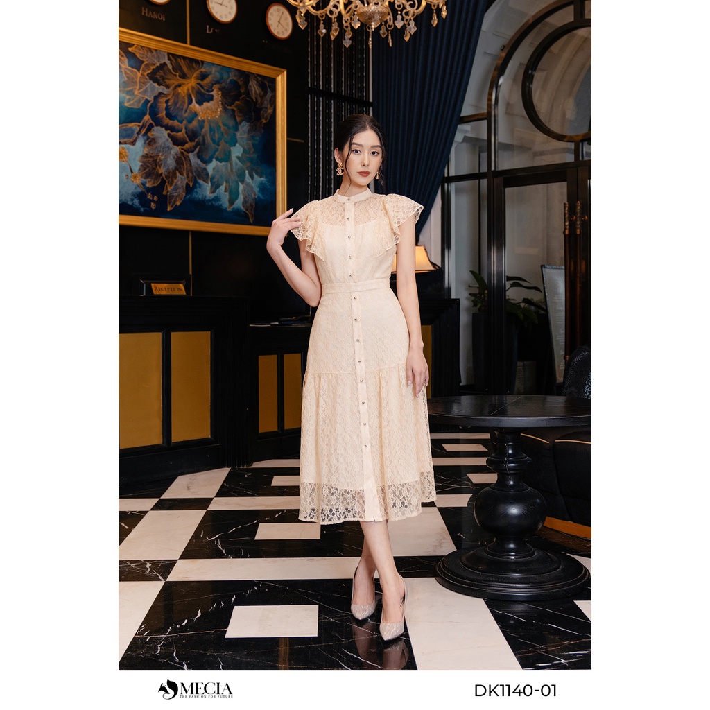 Đầm MECIA DK1140-01 Đầm ren xòe tay cánh tiên