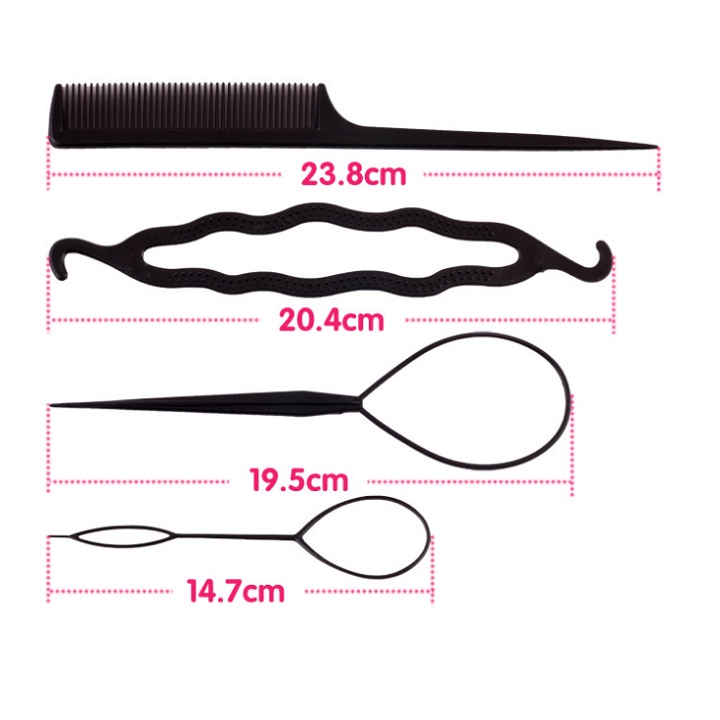 Bộ Dụng Cụ Làm Tóc Đa Năng 4 Món -  Set búi tóc đa năng ( 4 món )