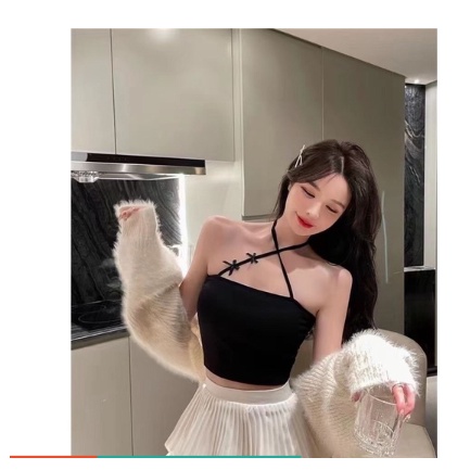 Mẫu mới - Áo bra 2 dây đính nơ tạo kiểu kèm đệm ngực