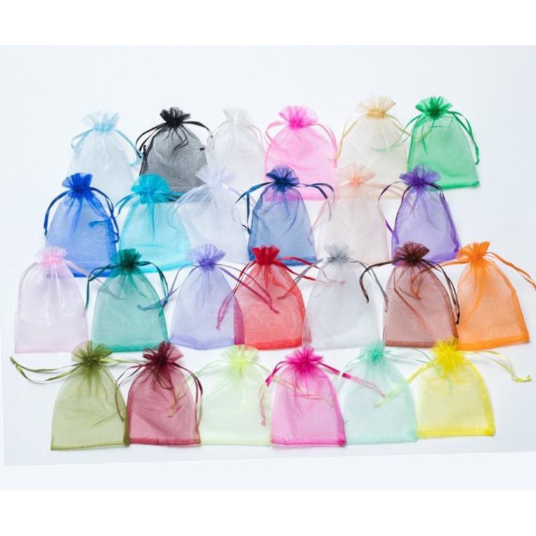 Túi vải voan dây rút (set 100c)  nhiều size & nhiều màu ghi chú màu trong phần đặt hàng