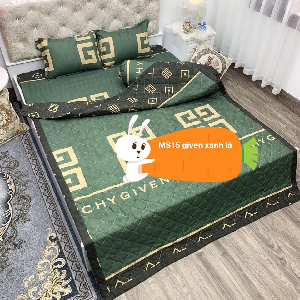 Ga trải giường 1m 1m2 1m4 1m5 1m6 1m8 cotton poly-given xanh lá
