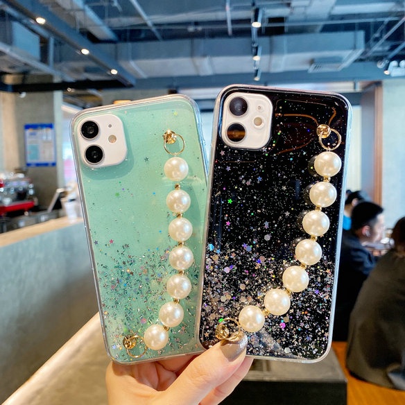 Casing Vivo Y51 2020 Y20 Y20S Y12S Y17 Y15 Y12 U10 Y91C Y1S Y19 Y50 Y30 Y30i Y91 Y91i Y93 Y81 Y85 V9 Youth with Pearl Bracelet Transparent Shockproof Phone Case