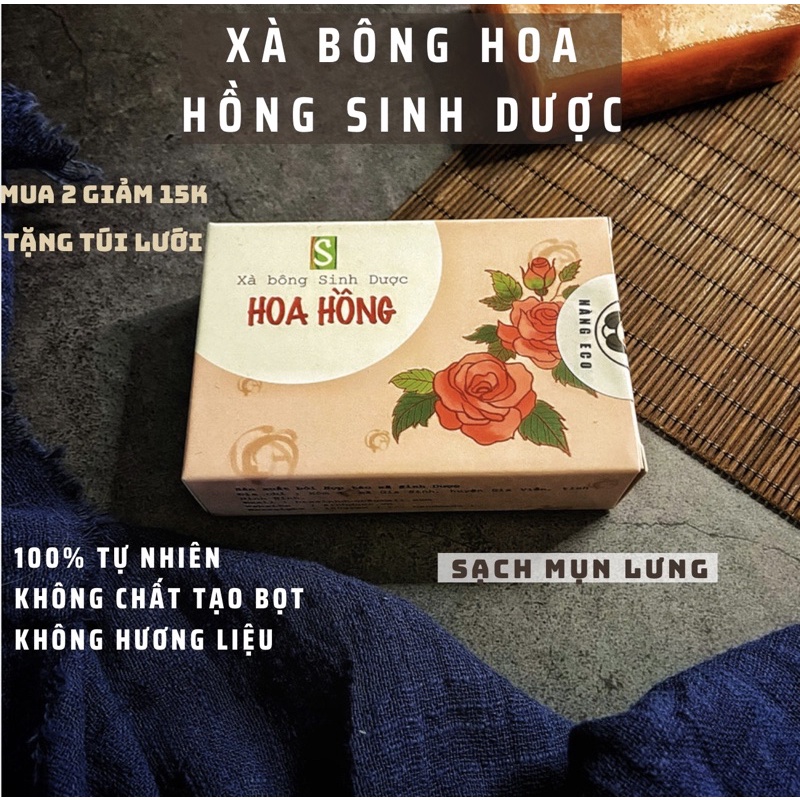  Xà bông HOA HỒNG Sinh Dược 100gr sạch da, sạch mụn từ thiên nhiên, 100% handmade | BigBuy360 - bigbuy360.vn