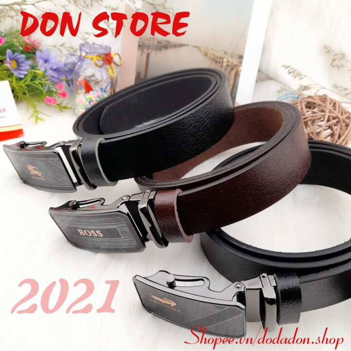[HOT] Thắt Lưng Nam Da Bò Thật Mẫu Mới 2021 Kiểu Khóa Lăn Chất Liệu Hợp Kim Thép Chống Gỉ (BH 1 NĂM)