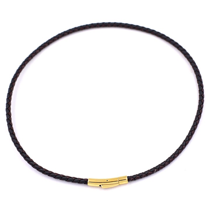 Vòng cổ dây da Phật Đại Nhật như lai - Hộ mệnh tuổi Mùi, Thân - Đá 5 cm DDNEBOBN5