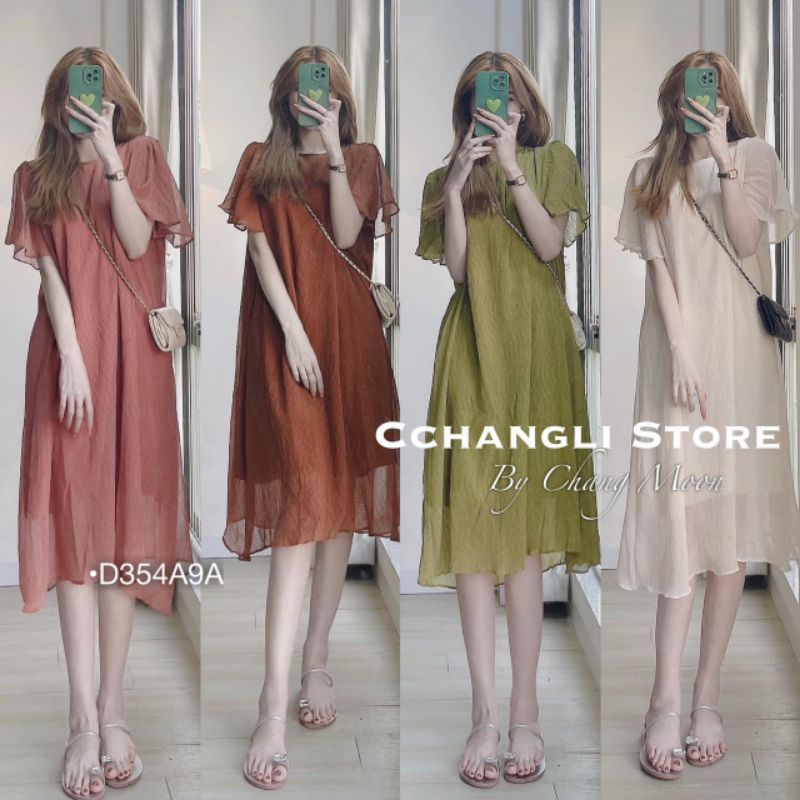 Đầm Maxi Nữ Đi Biển Váy Bầu Đầm Tơ Tay Cánh Tiên Dáng Suông Rộng 2 Lớp Thời Trang Hè BEBEDOLL