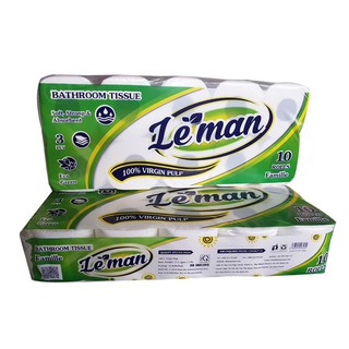 Combo 2 lốc giấy vệ sinh cao cấp Leman xanh lá (10 cuộn/ lốc )